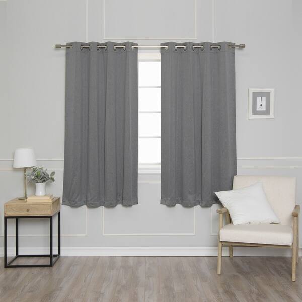 Shop Aurora Home Silver Grommet Heather Blackout Curtain Panel