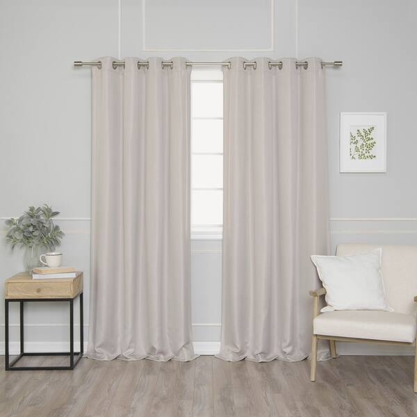 Shop Aurora Home Silver Grommet Basketweave Blackout Curtain Panel