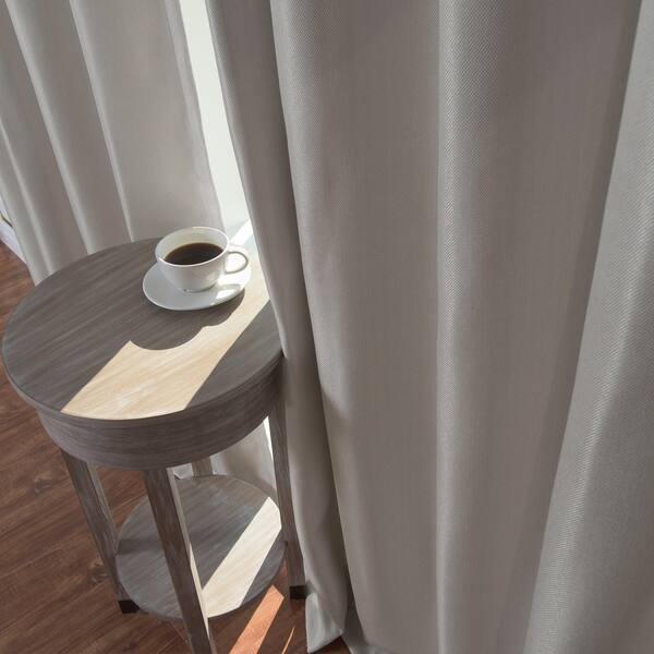 Shop Aurora Home Silver Grommet Basketweave Blackout Curtain Panel