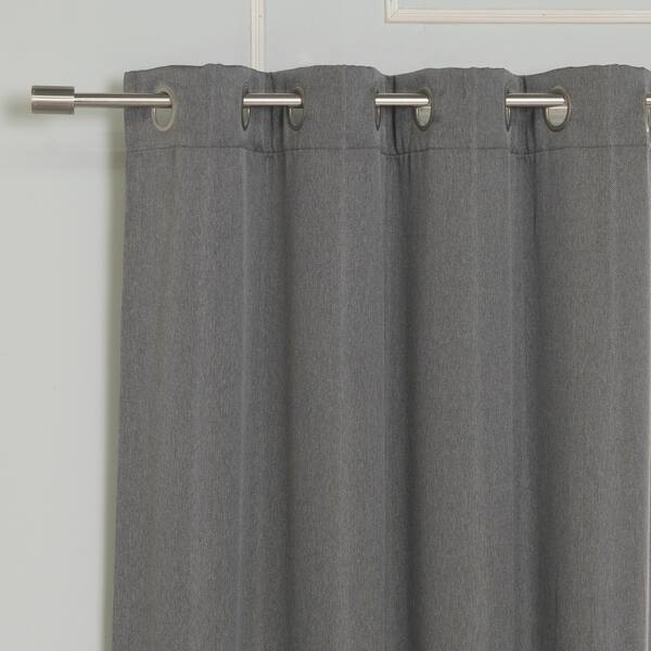 Shop Aurora Home Silver Grommet Basketweave Blackout Curtain Panel