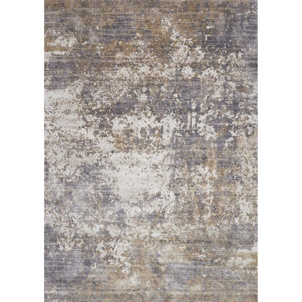 Distressed Abstract Grey/ Taupe Textured Vintage Area Rug - 12' x 15'