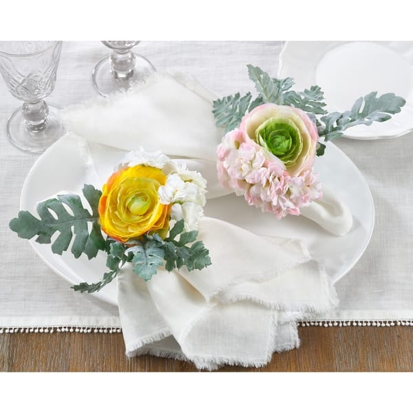 Napkin Ring Holders With Ranunculus Design Set Of 4 Overstock 23465821