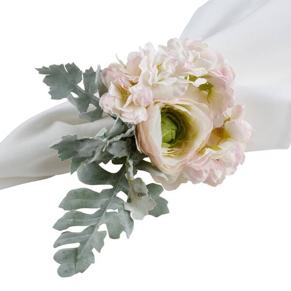 Napkin Ring Holders With Ranunculus Design Set Of 4 Overstock 23465821