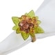 preview thumbnail 6 of 14, Flower and Leaves Design Beaded Napkin Rings (Set of 4)