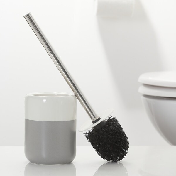 white porcelain toilet brush