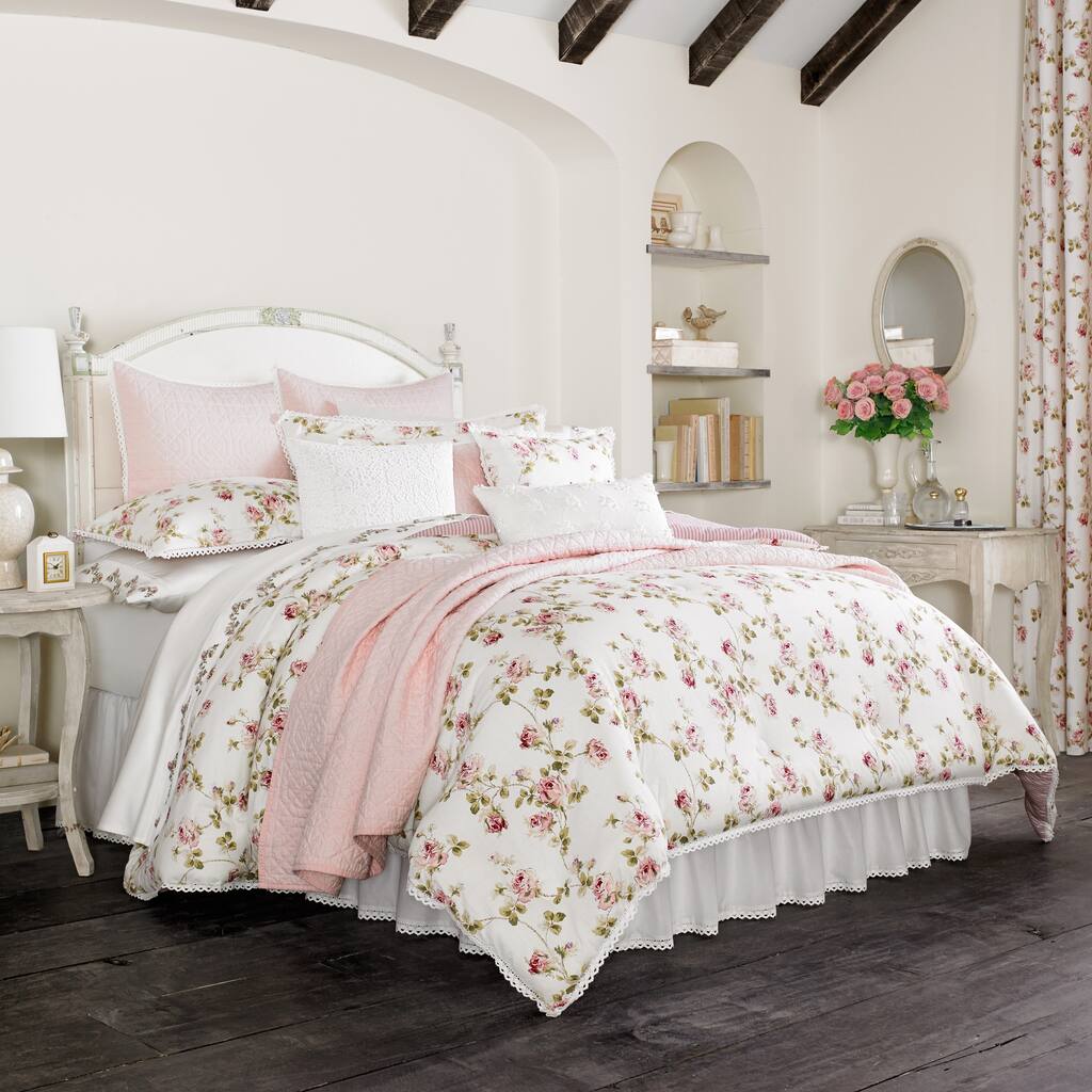Five Queens Court Rosalind Floral Cotton 4 Piece Comforter Set