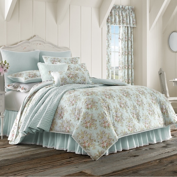 Five Queens Court Harper Floral Cotton 4 Piece Comforter Set