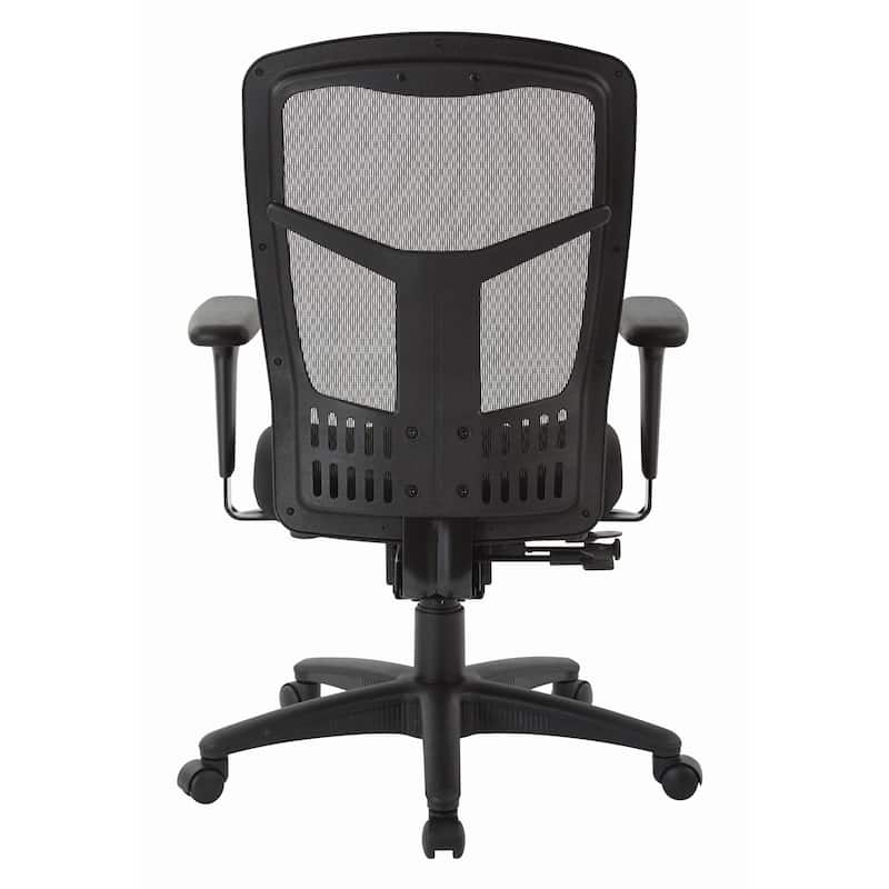 High-Back Office Chair with Adjustable Arms and Seat Slider.