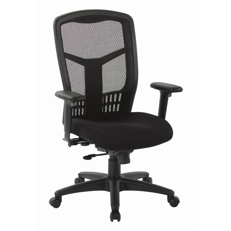 High-Back Office Chair with Adjustable Arms and Seat Slider.