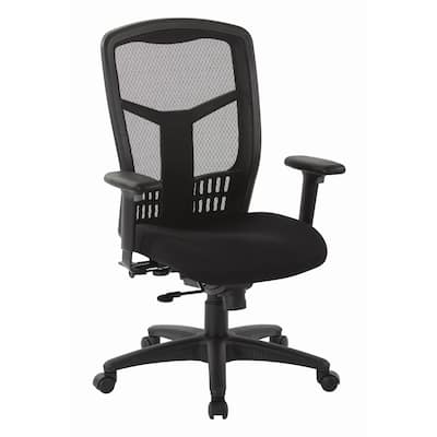 High-Back Office Chair with Adjustable Arms and Seat Slider.