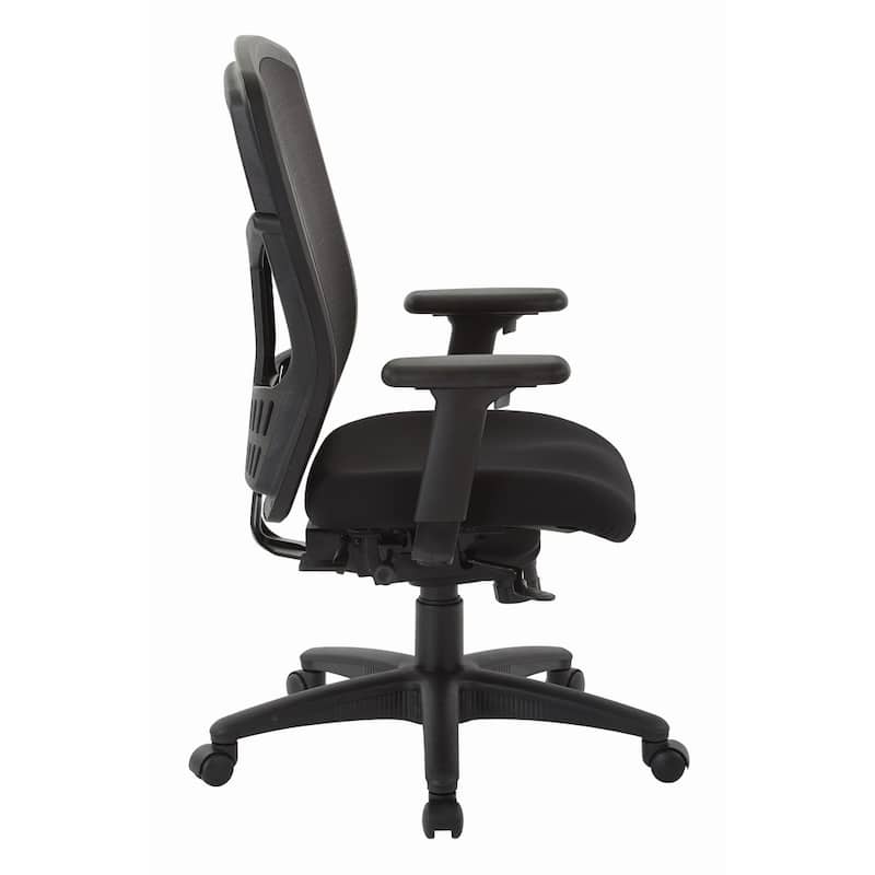 High-Back Office Chair with Adjustable Arms and Seat Slider. - Coal