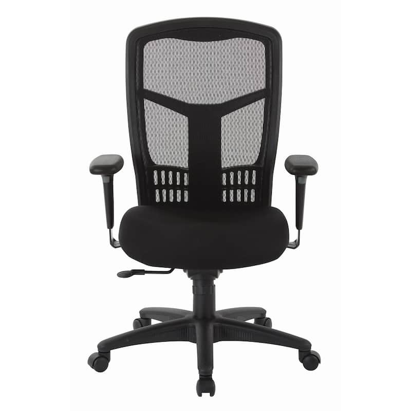 High-Back Office Chair with Adjustable Arms and Seat Slider.