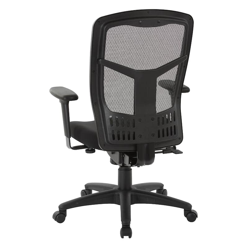 High-Back Office Chair with Adjustable Arms and Seat Slider.