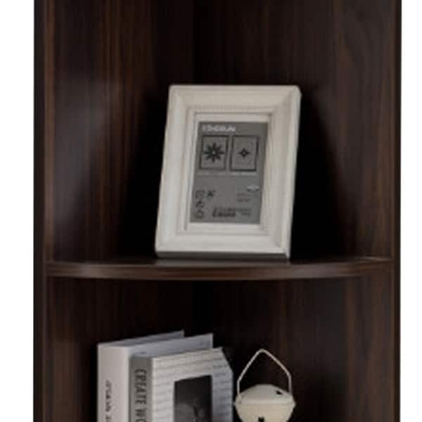 Shop Wooden Corner Display Cabinet Dark Walnut Brown Overstock