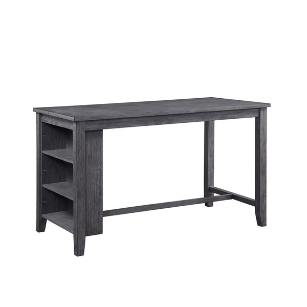 Wooden CoUnter Height Dining Table with Storage, Gray