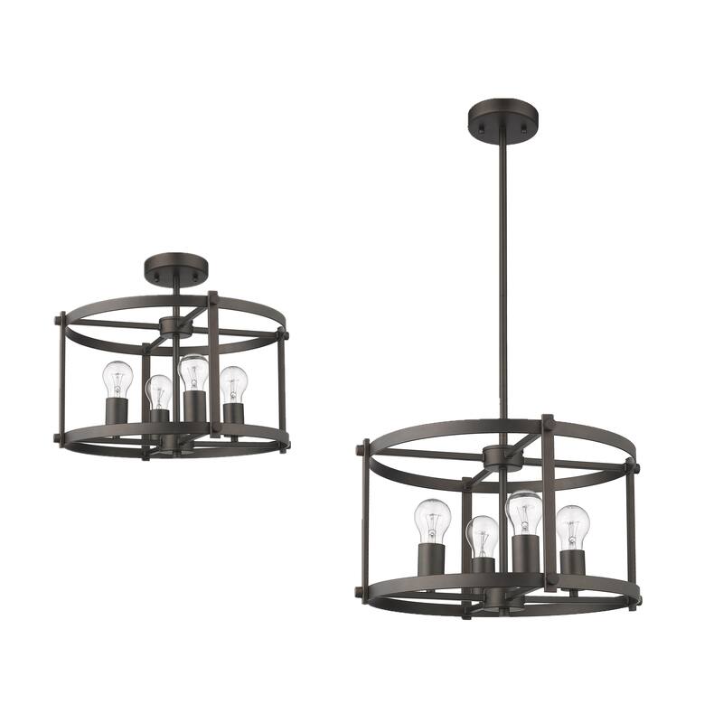 4-light Oil Rubbed Bronze Semi-Flush Mount/Pendant