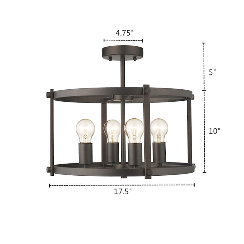 4-light Oil Rubbed Bronze Semi-Flush Mount/Pendant