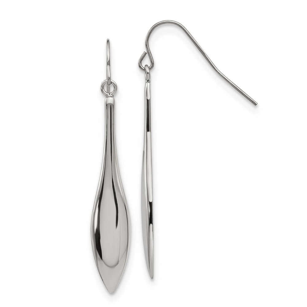 ChiselChisel Stainless Steel Polished Dangle Shepherds Hook Earrings