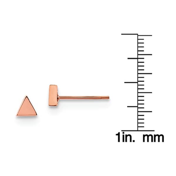 stainless-steel Polished Rose IP-plated Triangle Post Earrings 4.82x4.62mm