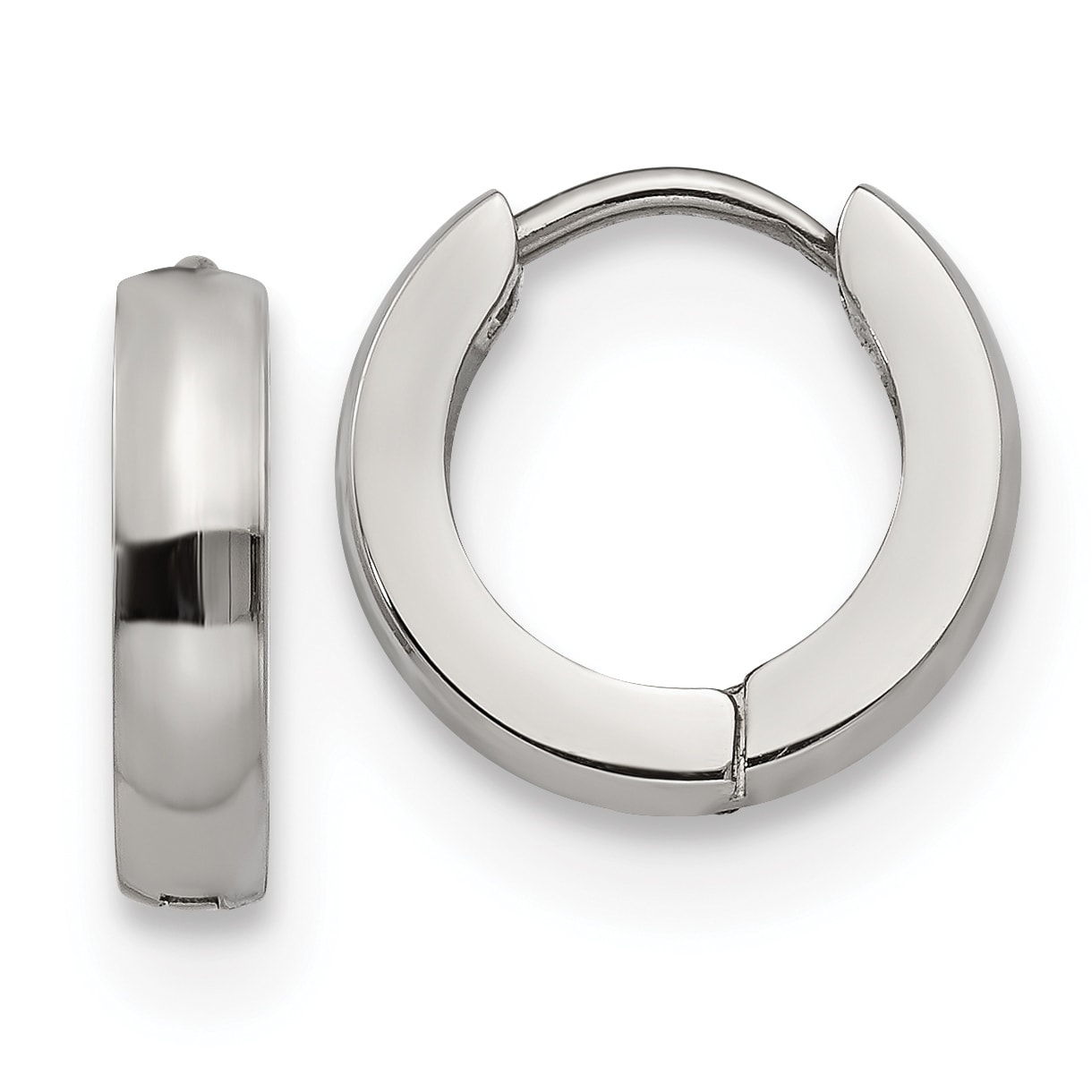 Stainless Steel Polished X Hinged Hoop Earrings
