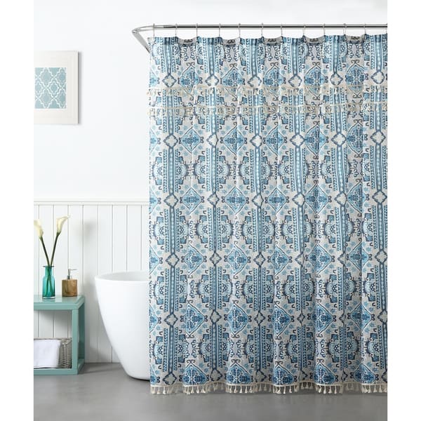 Shop Peach Oak Tatum Shower Curtain Free Shipping On