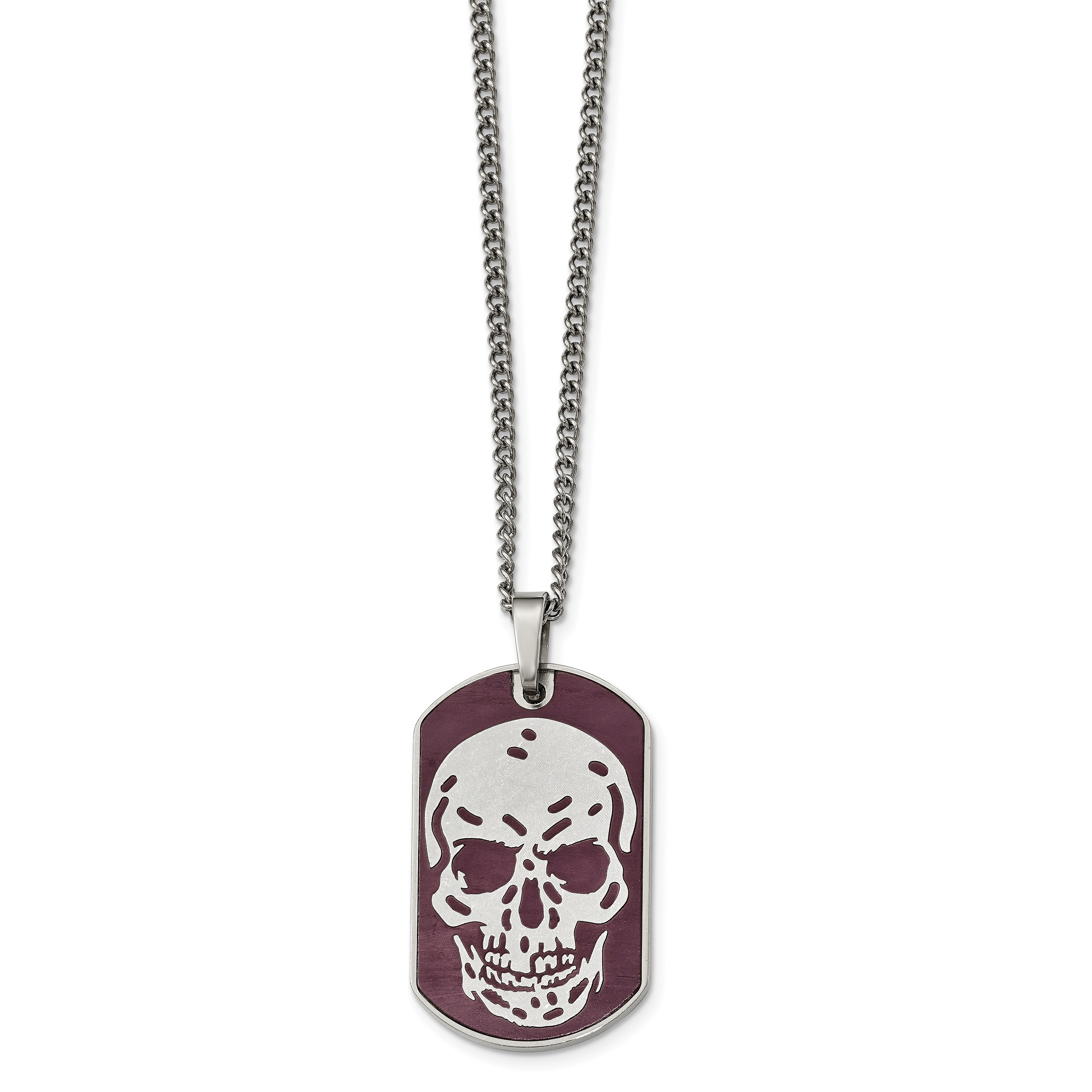 skull dog tag necklace