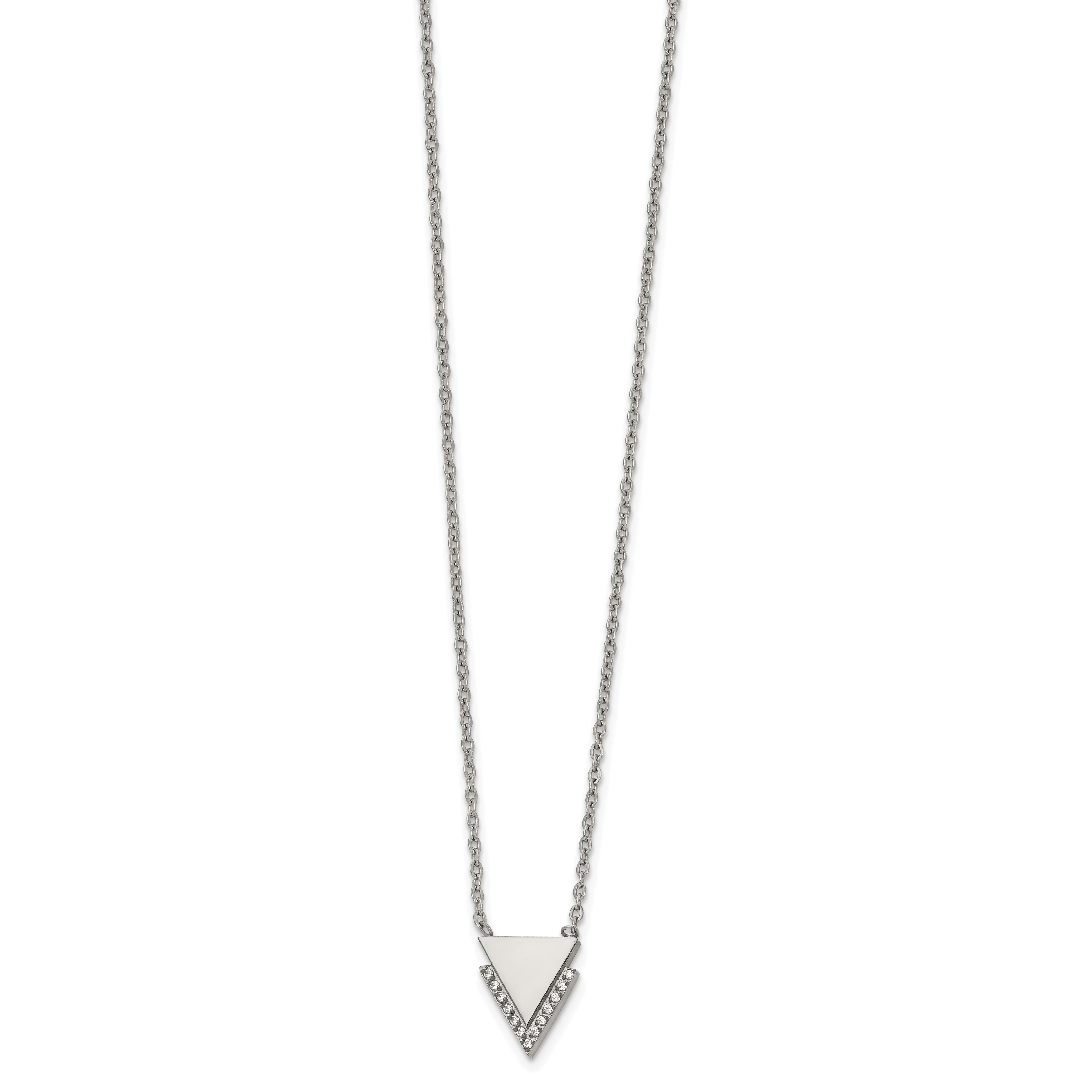 18 Inch 925 Sterling Silver Gift Boxed Rhodium-plated Polished and satin Lobster Claw Closure White Ice Diamond Necklace