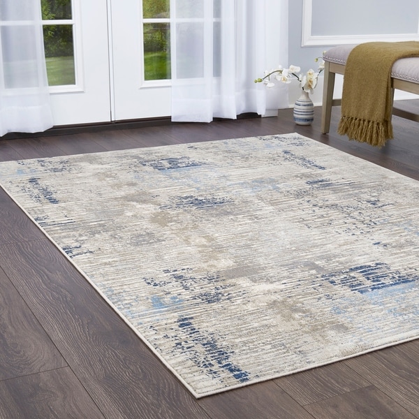 Melrose Modern Lines Gray-Blue Area Rug by Home Dynamix - 4' x 5'4"