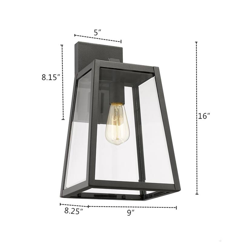 Chloe 1-light Textured Black Outdoor Wall Light