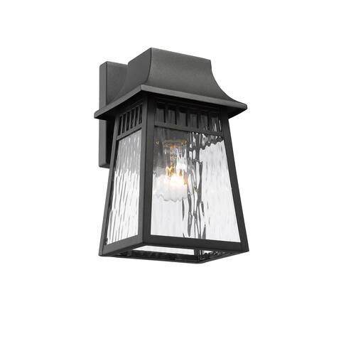 1-light Textured Black Outdoor Wall Sconce
