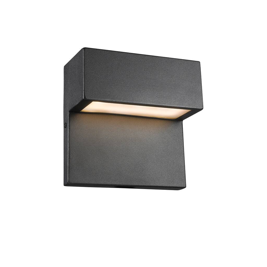 Chloe Textured Black Outdoor LED Wall Sconce