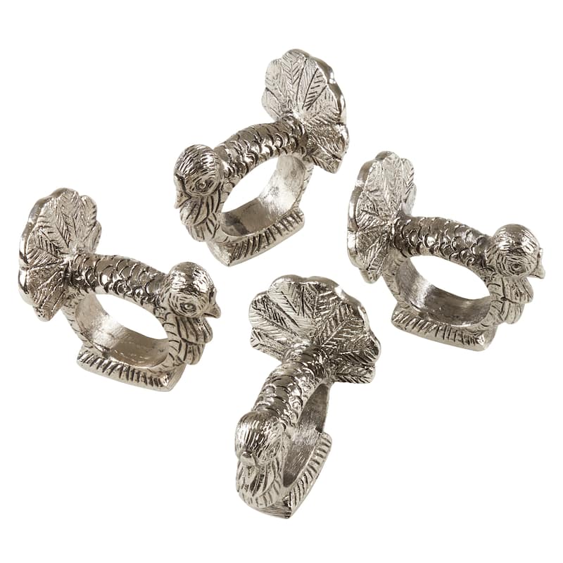 Table Napkin Rings With Turkey Design (Set of 4)
