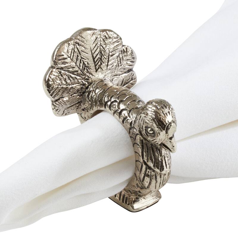 Table Napkin Rings With Turkey Design (Set of 4)