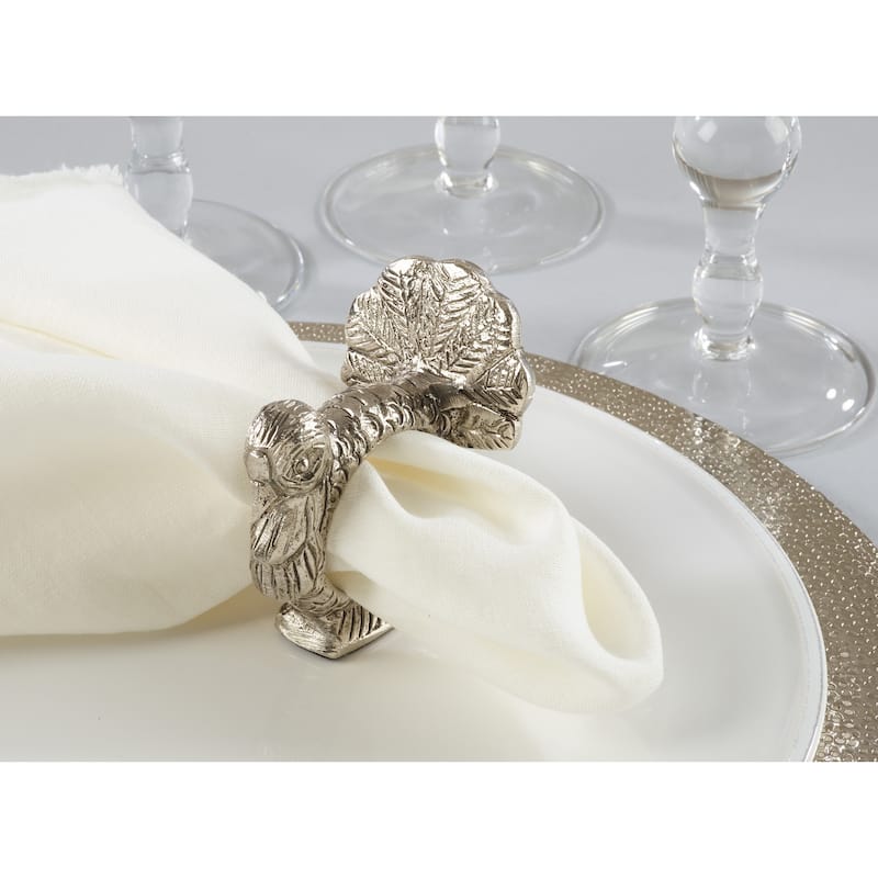 Table Napkin Rings With Turkey Design (Set of 4)