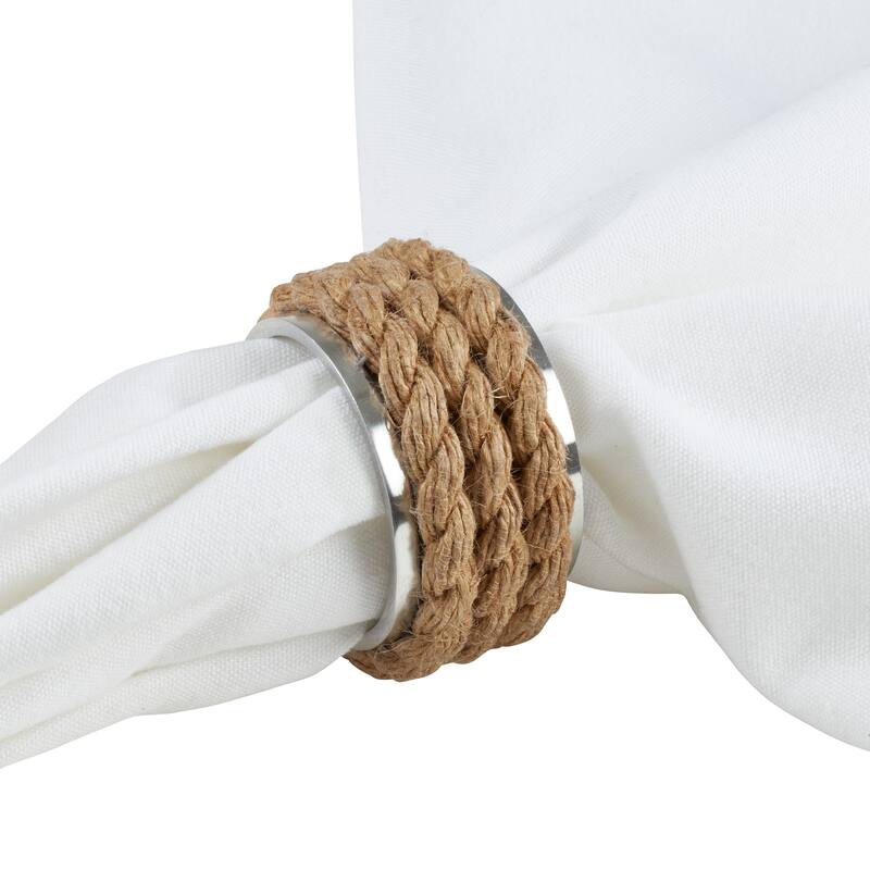 Rope Design Aluminum Napkin Rings (Set of 4)
