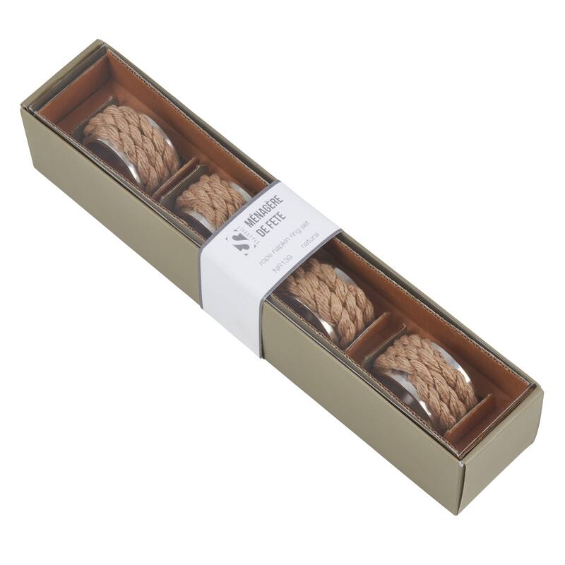 Rope Design Aluminum Napkin Rings (Set of 4)