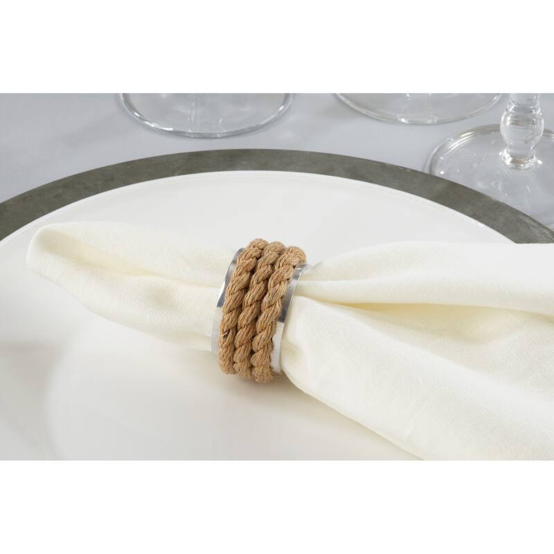 Rope Design Aluminum Napkin Rings (Set of 4)