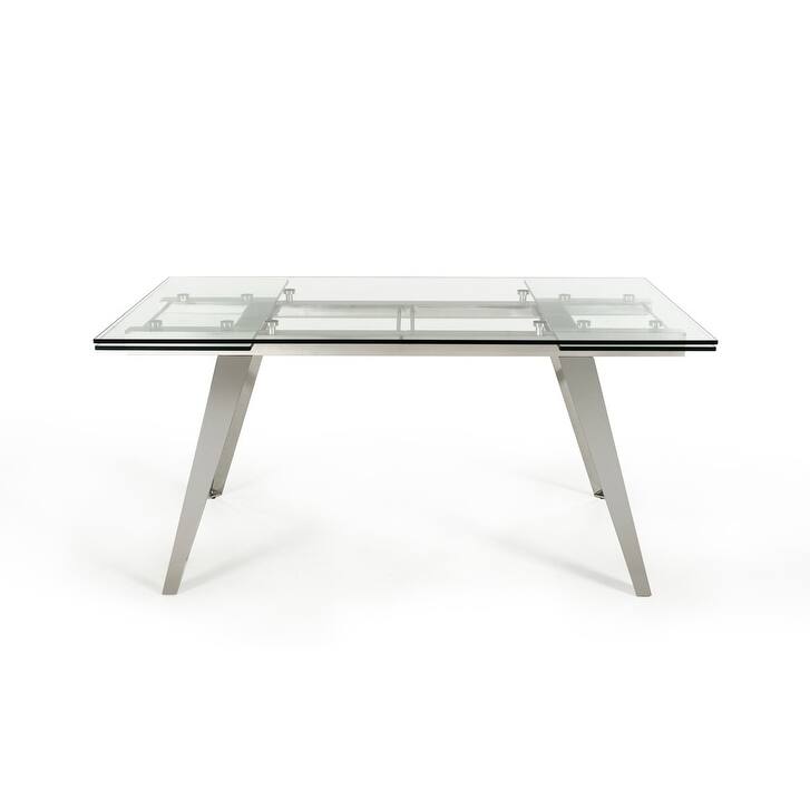 Modrest Barium Modern Extendable Glass Dining Table - Grey