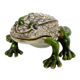 Jeweled Frog Figurine Box