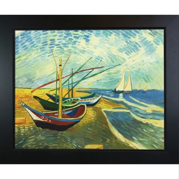 La Pastiche Vincent Van Gogh 'Fishing Boats on the Beach at Saintes ...