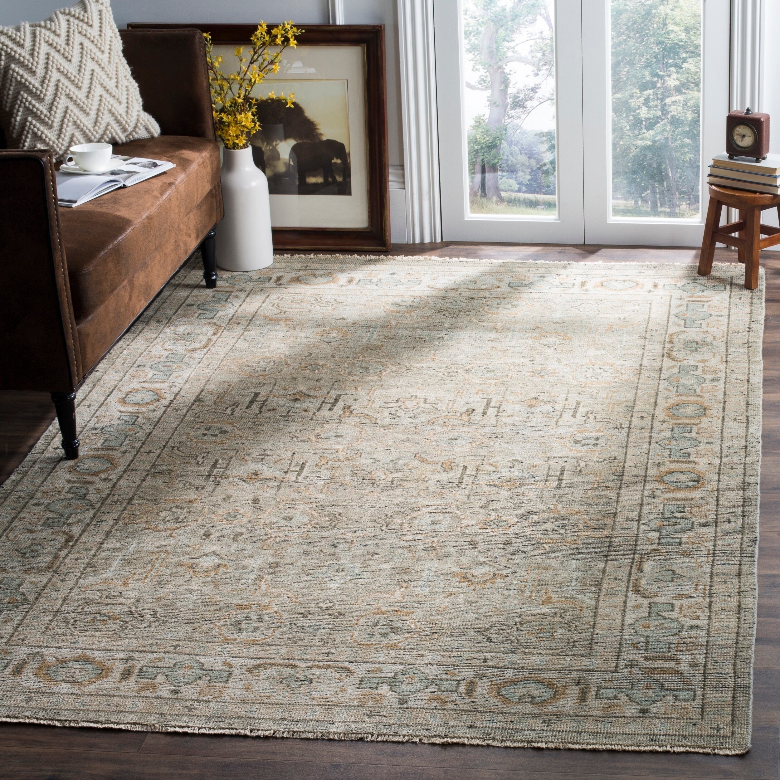 Shop Safavieh Handmade Izmir Traditional Oriental Linen / Dusty Teal