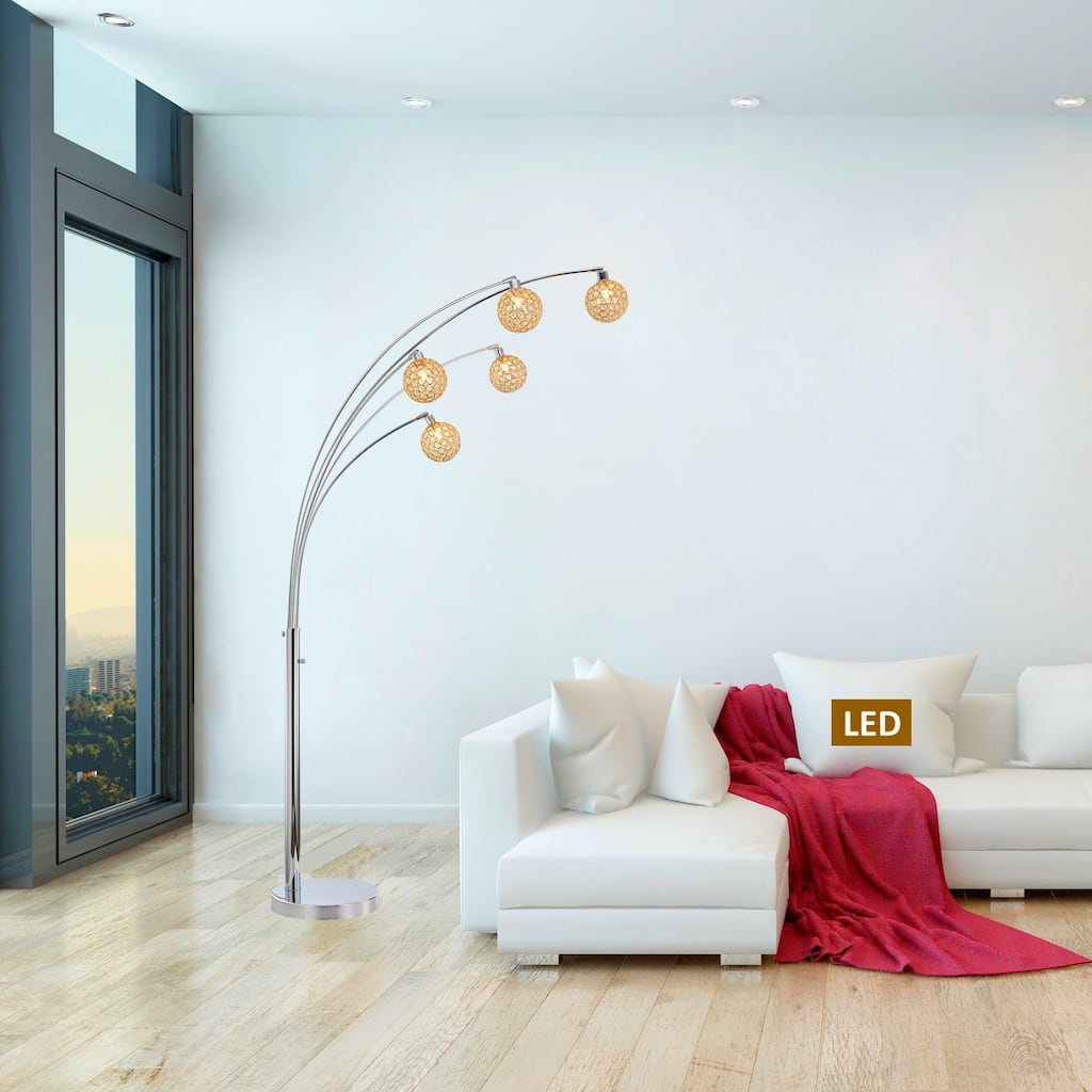 Artiva Manhattan Quan 84"Crystal LED Arch Floor lamp - 84"