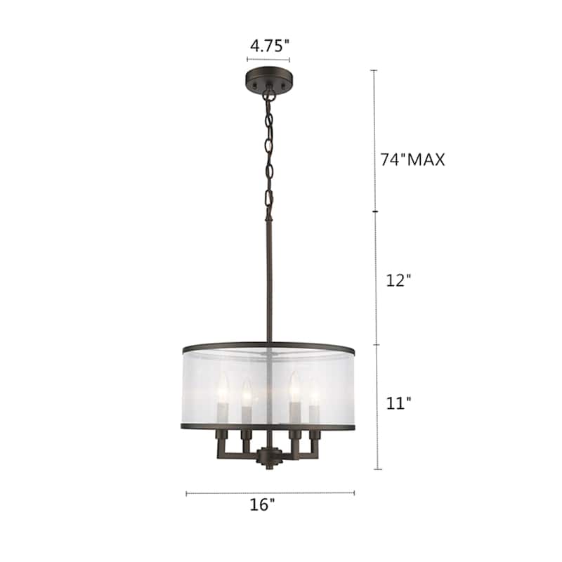 4-light Oil Rubbed Bronze Pendant - Oil Rubbed Bronze - Oil Rubbed Bronze