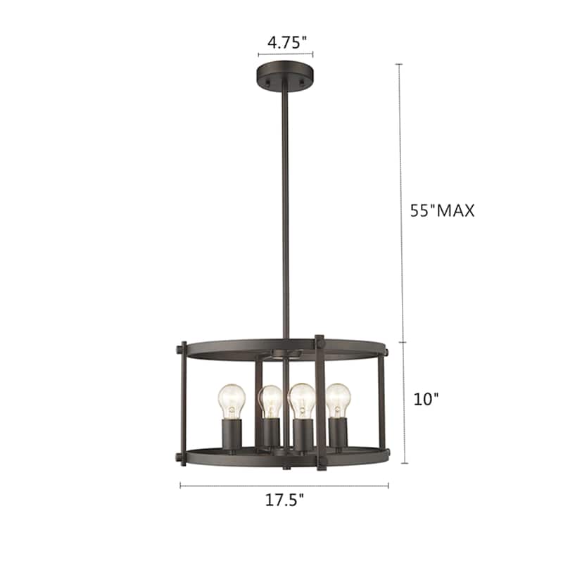 4-light Oil Rubbed Bronze Pendant