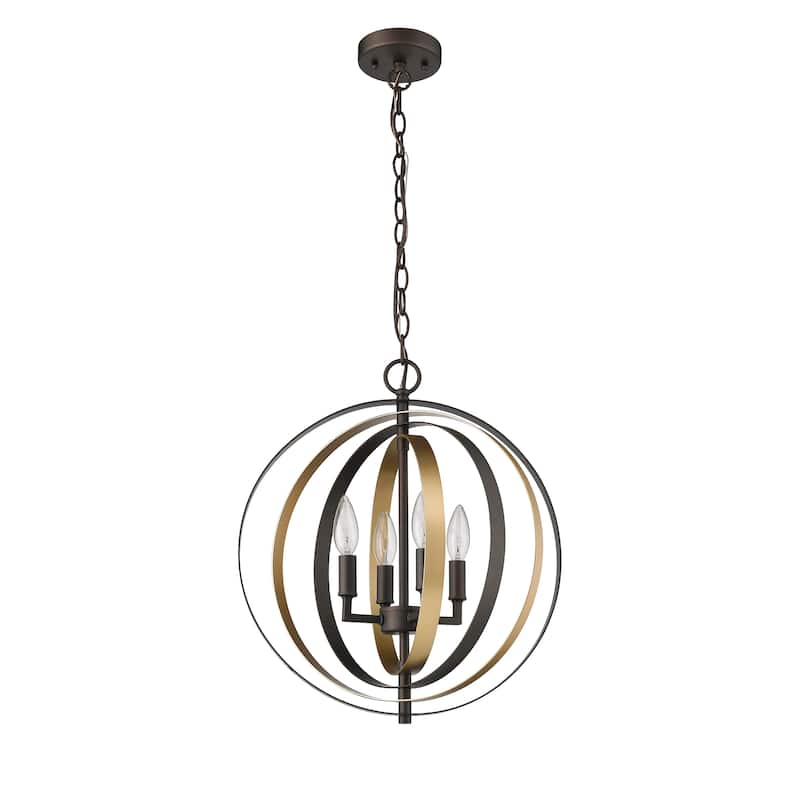 4-light Oil Rubbed Bronze/Gold Pendant - Oil Rubbed Bronze/Gold - Oil Rubbed Bronze/Gold