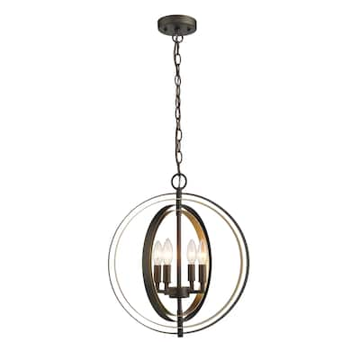 4-light Oil Rubbed Bronze/Gold Pendant - Oil Rubbed Bronze/Gold - Oil Rubbed Bronze/Gold