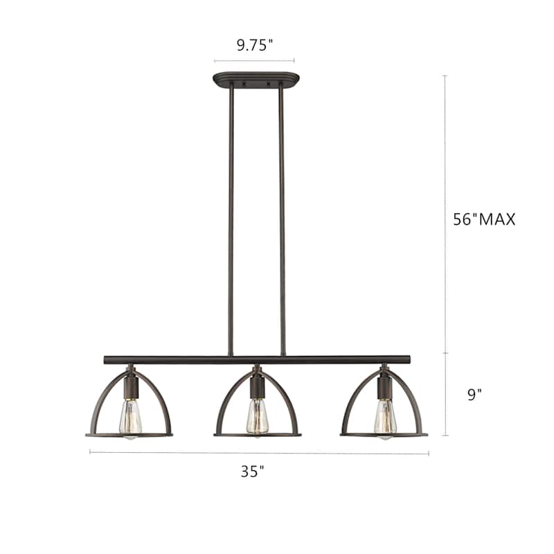 3-light Oil Rubbed Bronze Island Fixture