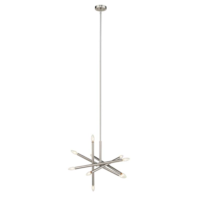Chloe 10-light Brushed Nickel Sputnik Pendant - Brushed nickel