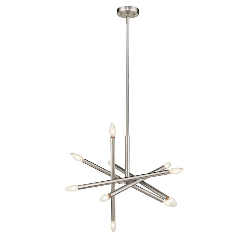 Chloe 10-light Brushed Nickel Sputnik Pendant - Brushed nickel