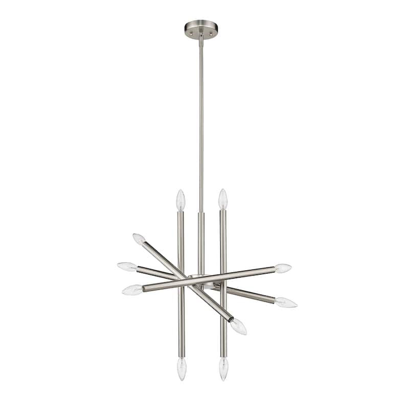Chloe 10-light Brushed Nickel Sputnik Pendant - Brushed nickel
